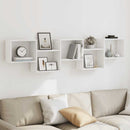 vidaXL fehér szerelt fa fali kockapolc 5 rekeszes színű