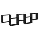 vidaXL fekete szerelt fa fali kockapolc 5 rekeszes színű