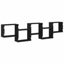 vidaXL fekete szerelt fa fali kockapolc 5 rekeszes színű