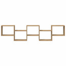 vidaXL kézműves tölgy színű szerelt fa fali kockapolc 5 rekeszes színű