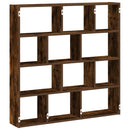 vidaXL füstös tölgy színű szerelt fa fali kockapolc 12 rekeszes színű