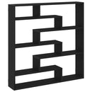 vidaXL fekete szerelt fa fali kockapolc 7 rekeszes színű