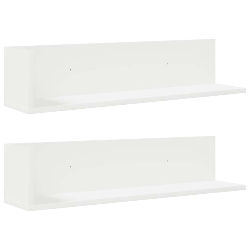 vidaXL 2 db fehér szerelt fa fali polc 75 x 16,5 x 16,5 cm