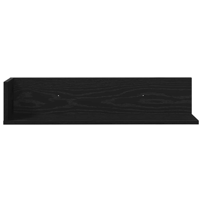 vidaXL 2 db fekete szerelt fa fali polc 75 x 16,5 x 16,5 cm