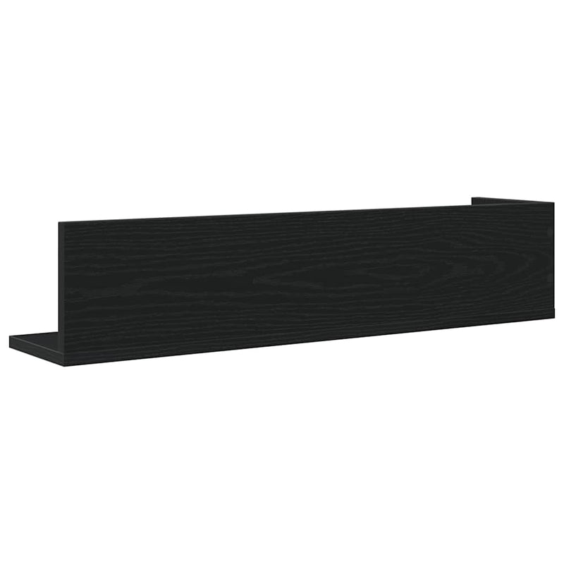 vidaXL 2 db fekete szerelt fa fali polc 75 x 16,5 x 16,5 cm