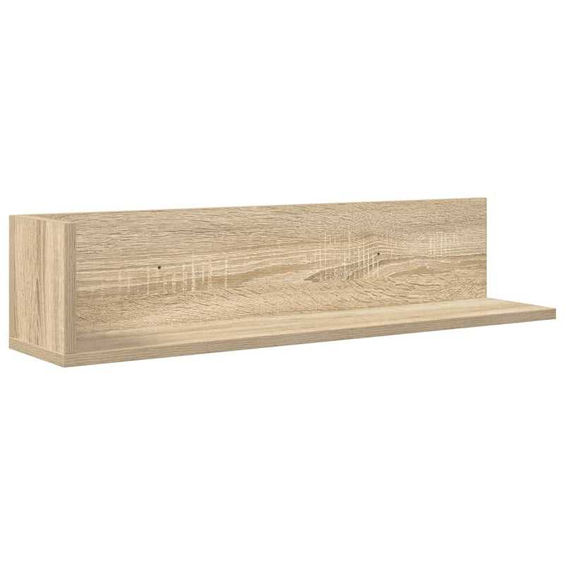 vidaXL 2 db sonoma tölgy színű szerelt fa fali polc 75 x 16,5 x 16,5cm