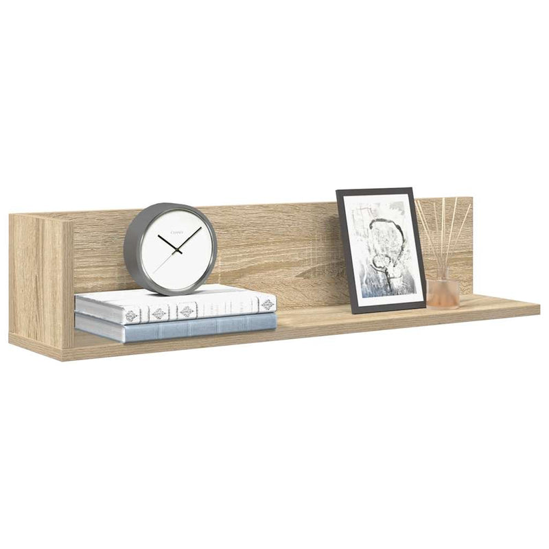 vidaXL 2 db sonoma tölgy színű szerelt fa fali polc 75 x 16,5 x 16,5cm