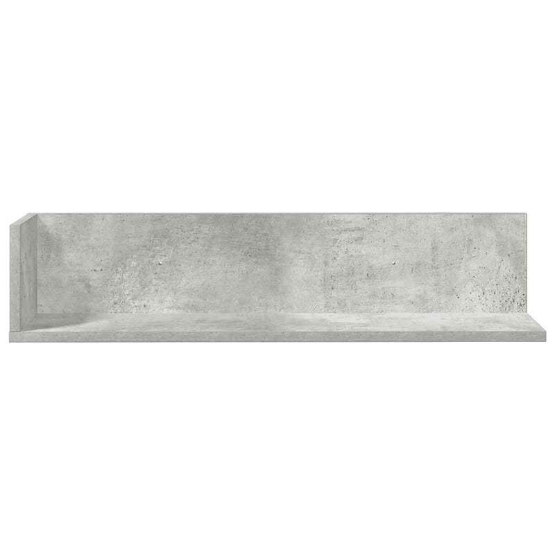vidaXL 2 db betonszürke szerelt fa fali polc 75 x 16,5 x 16,5 cm