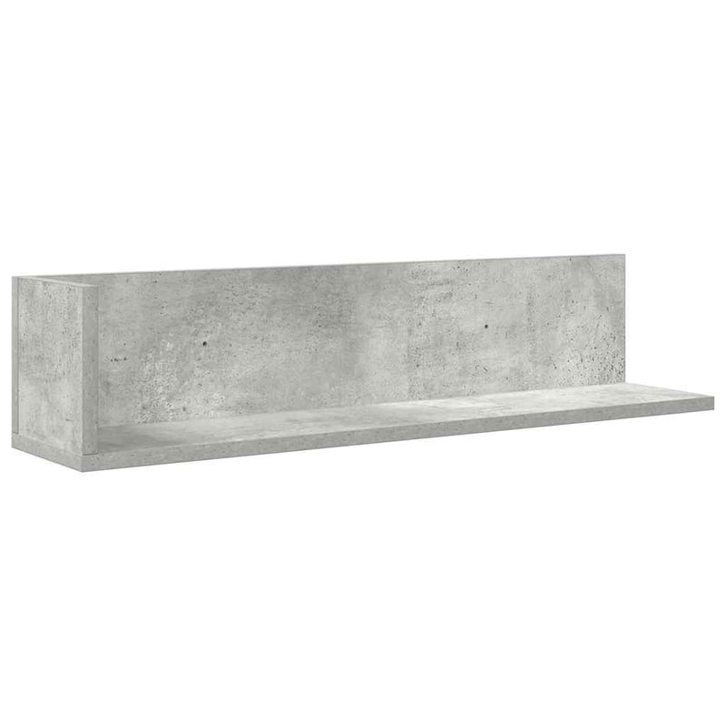 vidaXL 2 db betonszürke szerelt fa fali polc 75 x 16,5 x 16,5 cm