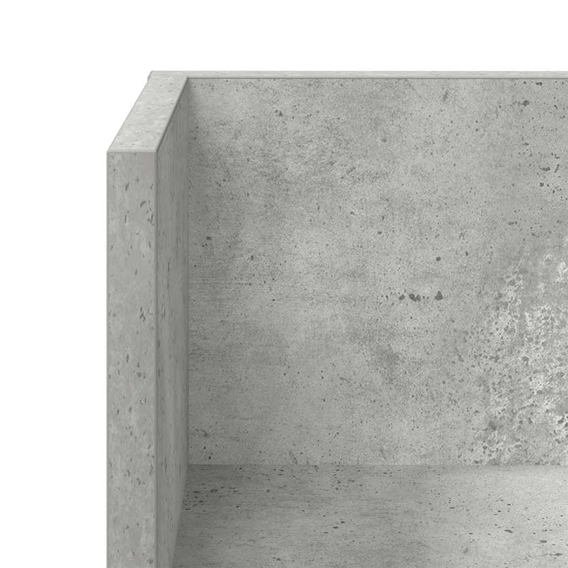 vidaXL 2 db betonszürke szerelt fa fali polc 75 x 16,5 x 16,5 cm