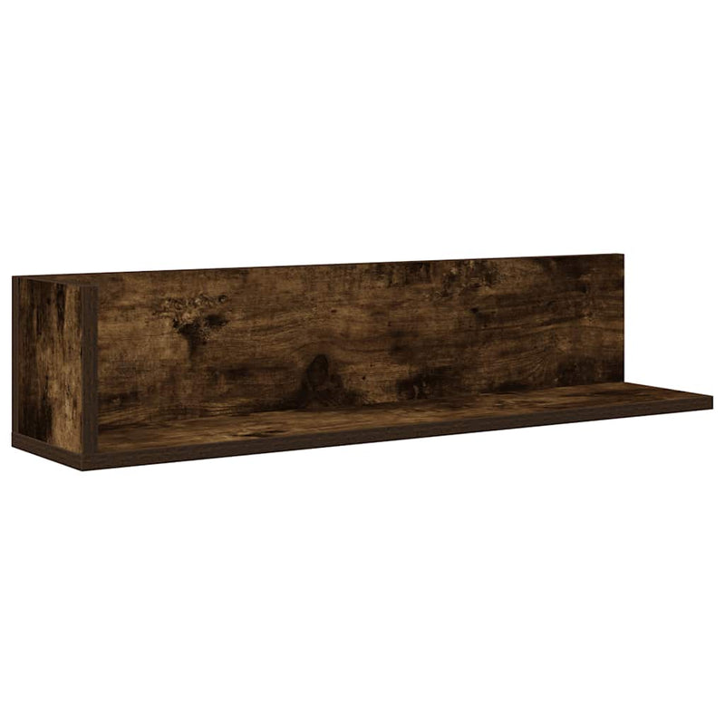 vidaXL 2 db füstös tölgy színű szerelt fa fali polc 75 x 16,5 x 16,5cm