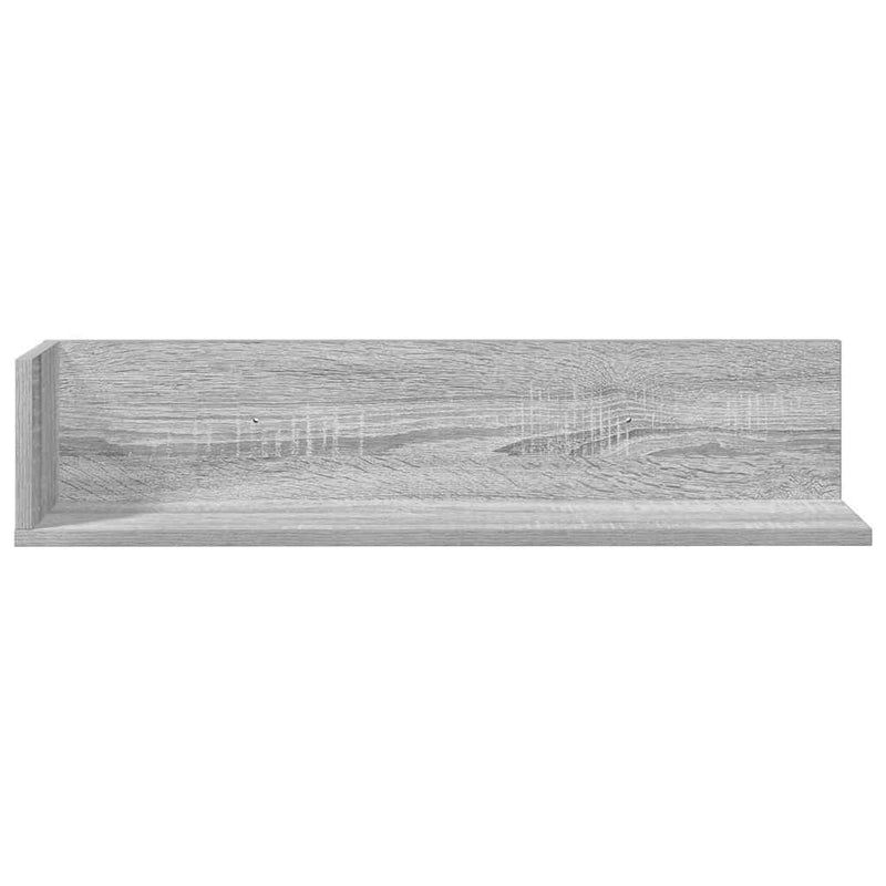 vidaXL 2 db szürke sonoma színű szerelt fa fali polc 75x16,5x16,5 cm