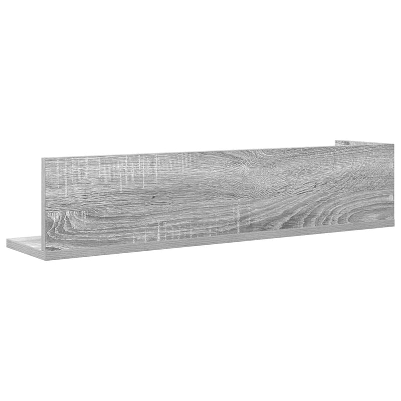 vidaXL 2 db szürke sonoma színű szerelt fa fali polc 75x16,5x16,5 cm