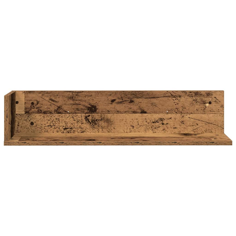 vidaXL 2 db antik fa színű szerelt fa fali polc 75 x 16,5 x 16,5 cm