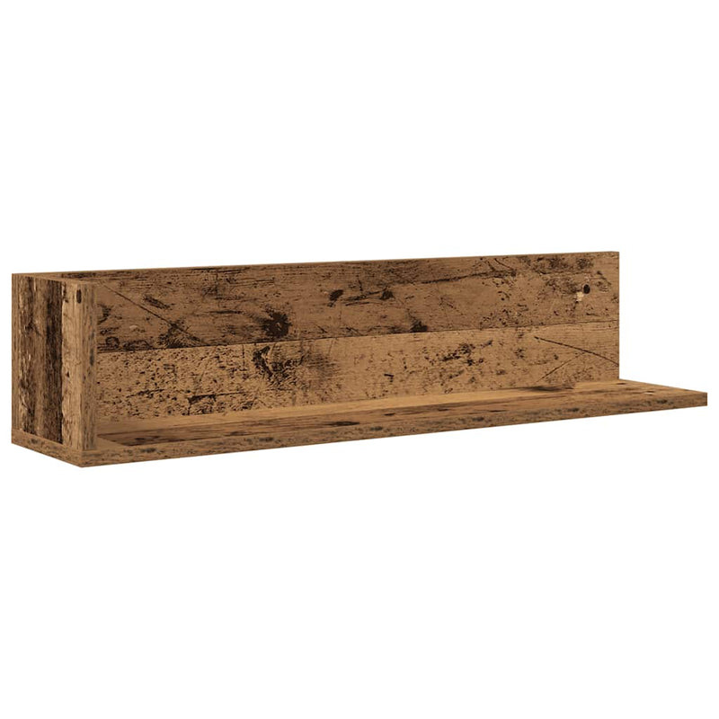 vidaXL 2 db antik fa színű szerelt fa fali polc 75 x 16,5 x 16,5 cm