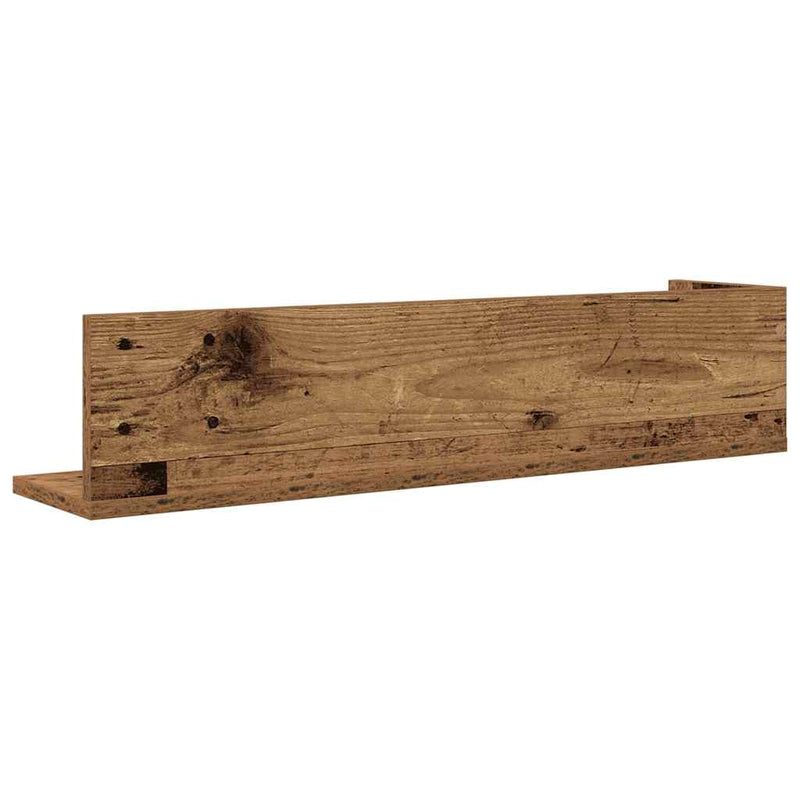 vidaXL 2 db antik fa színű szerelt fa fali polc 75 x 16,5 x 16,5 cm