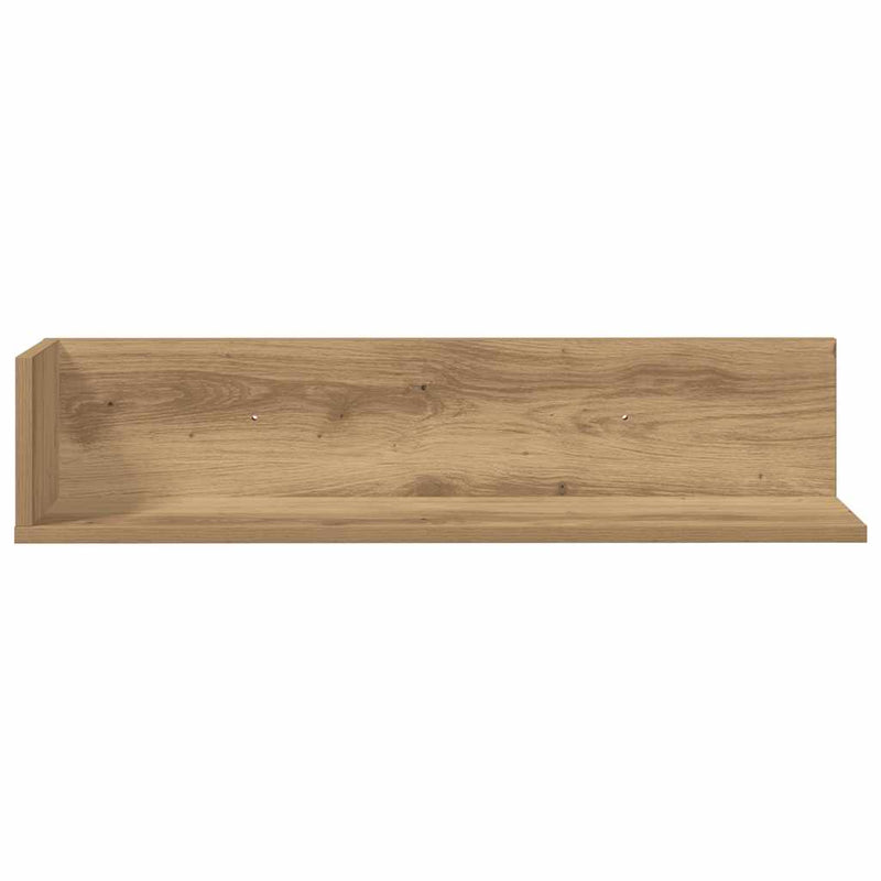 vidaXL 2 db kézműves tölgy színű szerelt fa fali polc 75x16,5x16,5 cm