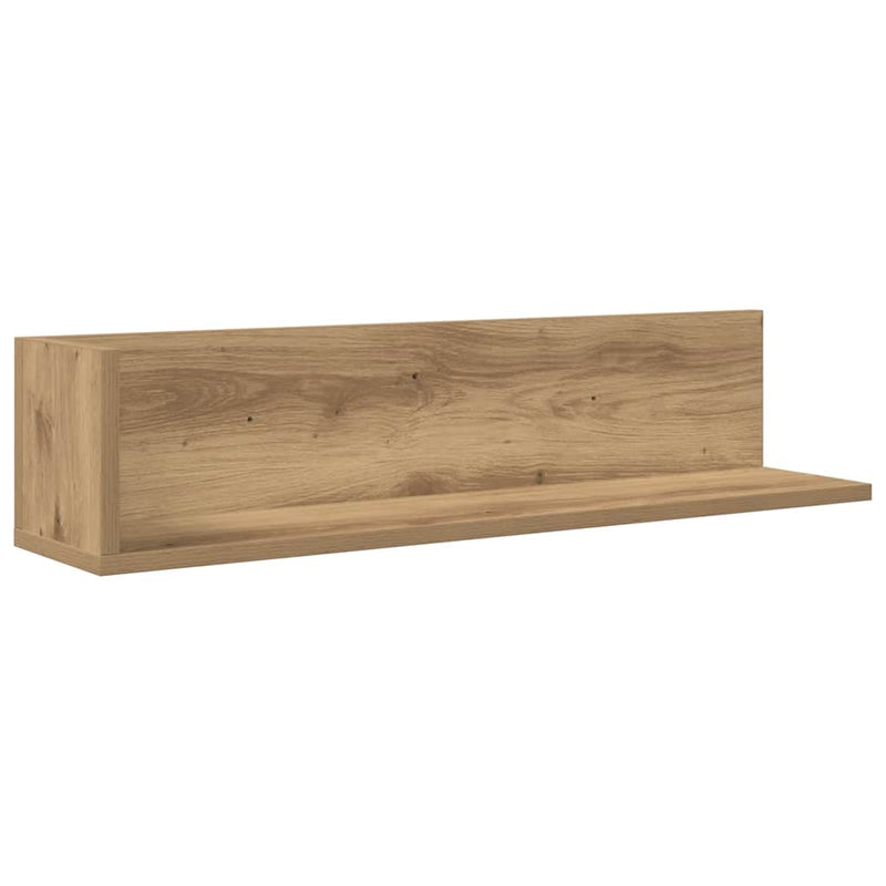 vidaXL 2 db kézműves tölgy színű szerelt fa fali polc 75x16,5x16,5 cm