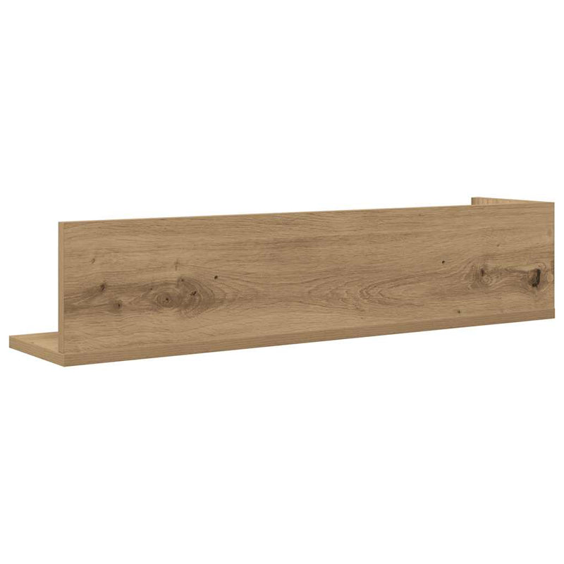 vidaXL 2 db kézműves tölgy színű szerelt fa fali polc 75x16,5x16,5 cm
