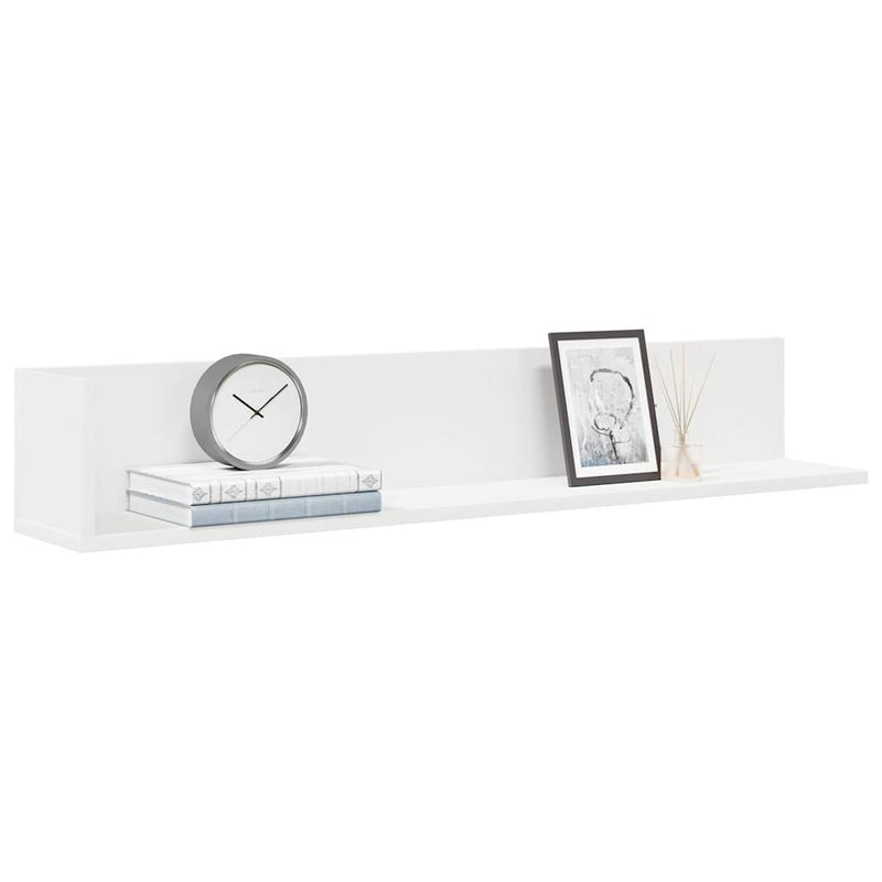 vidaXL 2 db fehér szerelt fa fali polc 100 x 16,5 x 16,5 cm