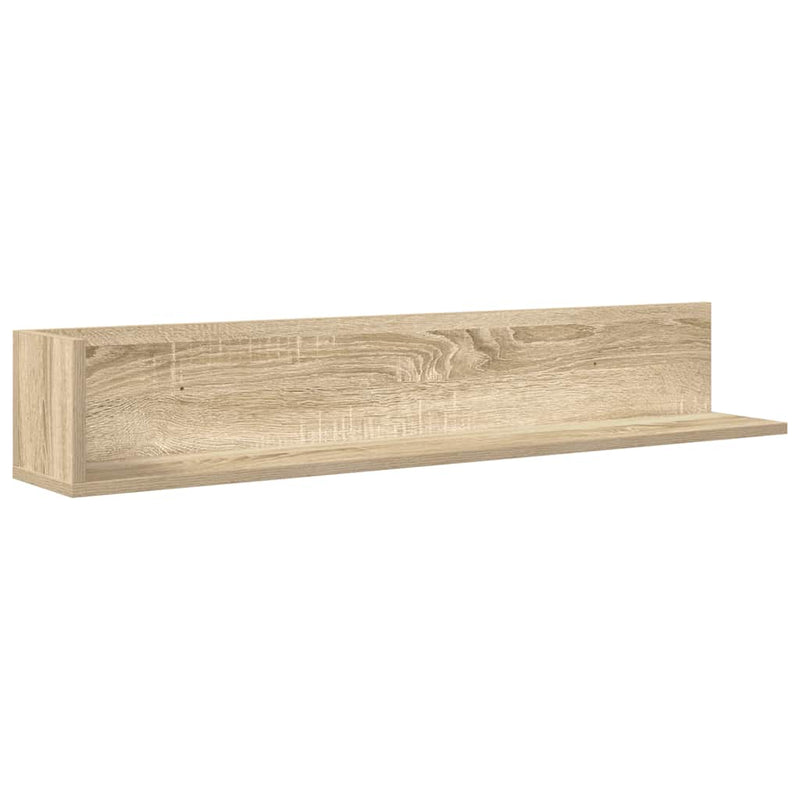 vidaXL 2 db sonoma tölgy színű szerelt fa fali polc 100x16,5x16,5 cm