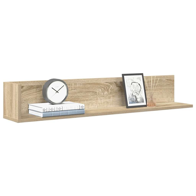 vidaXL 2 db sonoma tölgy színű szerelt fa fali polc 100x16,5x16,5 cm