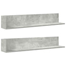 vidaXL 2 db betonszürke szerelt fa fali polc 100 x 16,5 x 16,5 cm