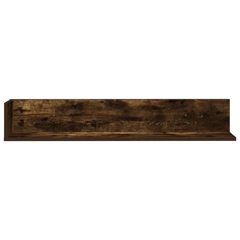vidaXL 2 db füstös tölgy színű szerelt fa fali polc 100x16,5x16,5 cm
