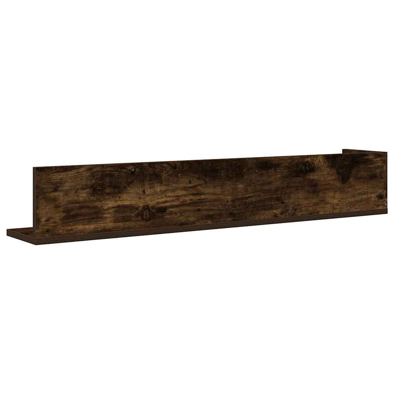 vidaXL 2 db füstös tölgy színű szerelt fa fali polc 100x16,5x16,5 cm