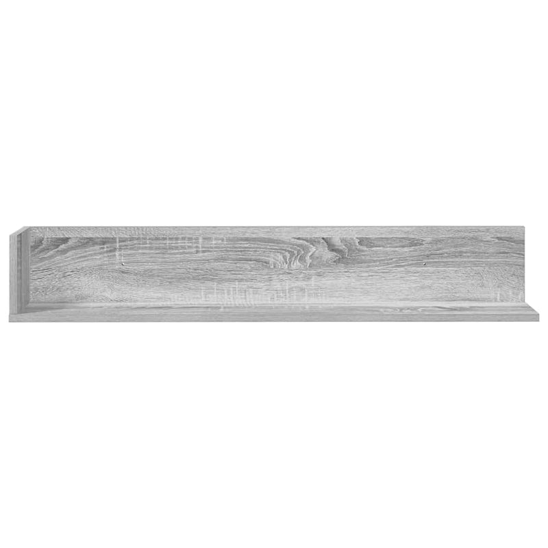 vidaXL 2 db szürke sonoma színű szerelt fa fali polc 100x16,5x16,5 cm