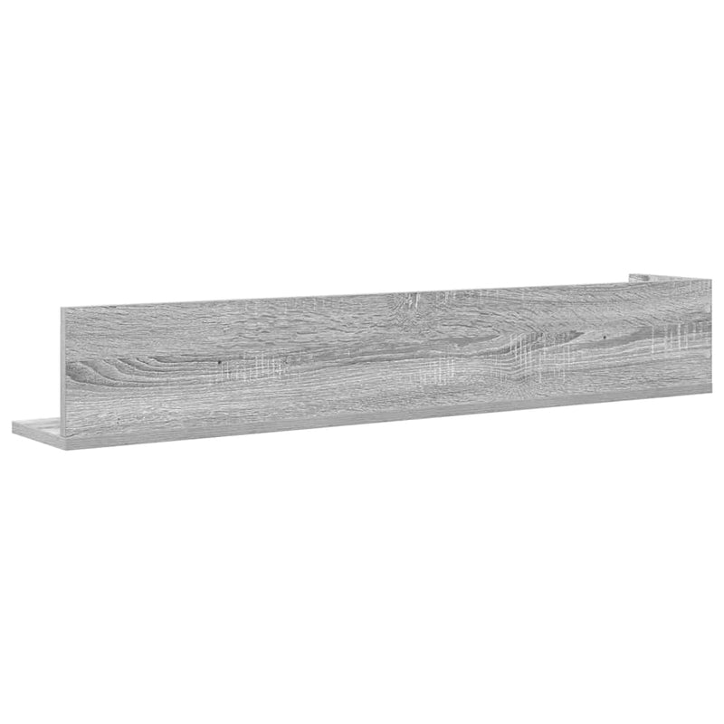 vidaXL 2 db szürke sonoma színű szerelt fa fali polc 100x16,5x16,5 cm