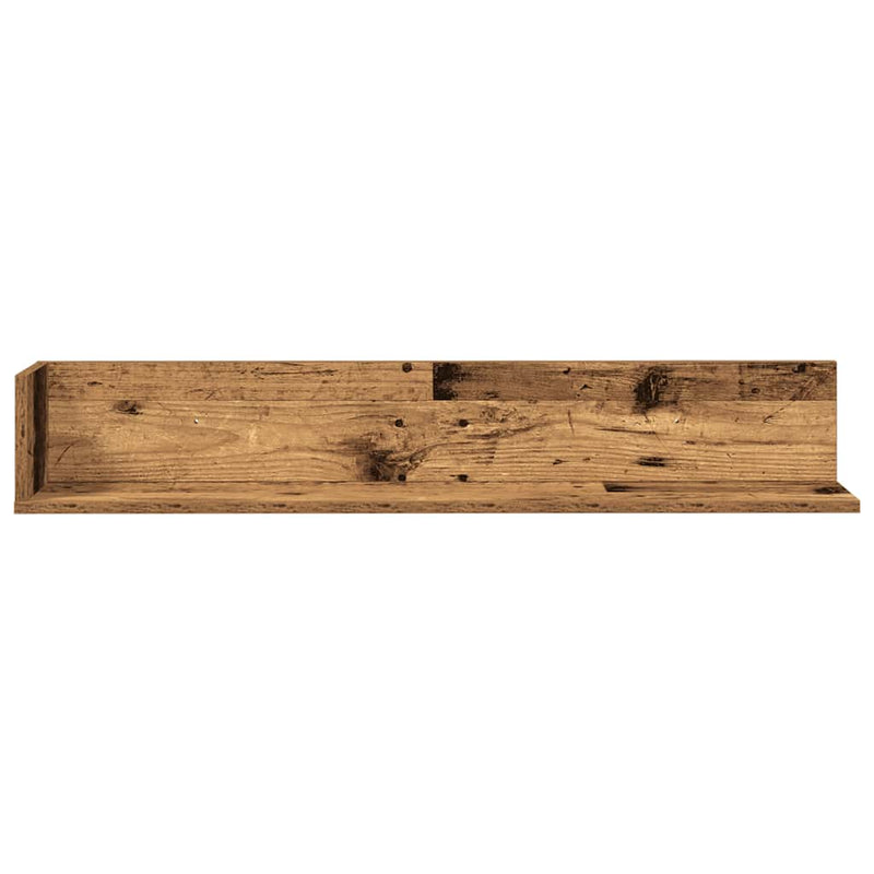 vidaXL 2 db antik fa színű szerelt fa fali polc 100x16,5x16,5 cm