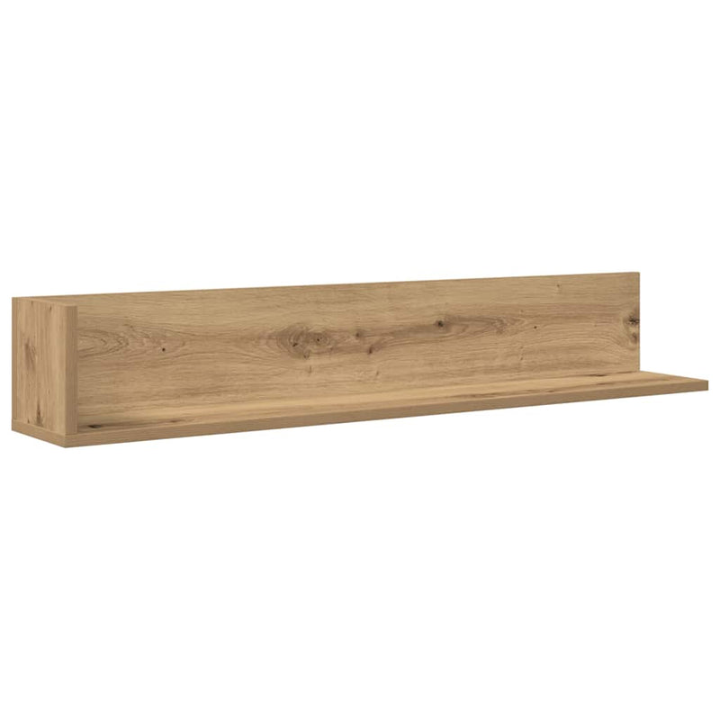 vidaXL 2 db kézműves tölgy színű szerelt fa fali polc 100x16,5x16,5 cm
