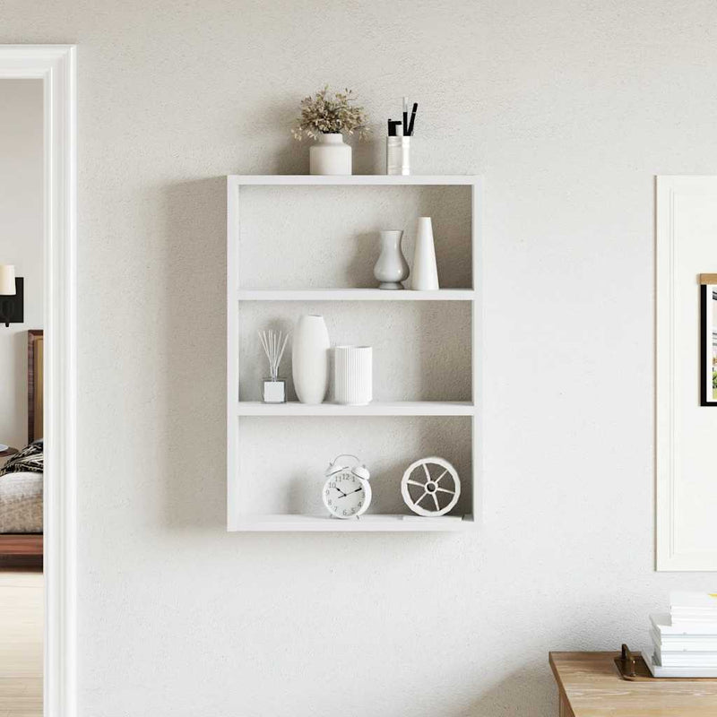 vidaXL fehér szerelt fa fali polc 43 x 9 x 60 cm