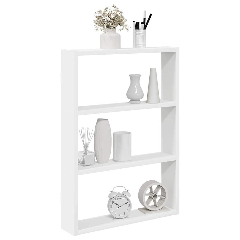 vidaXL fehér szerelt fa fali polc 43 x 9 x 60 cm