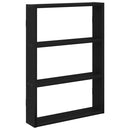 vidaXL fekete szerelt fa fali polc 43 x 9 x 60 cm