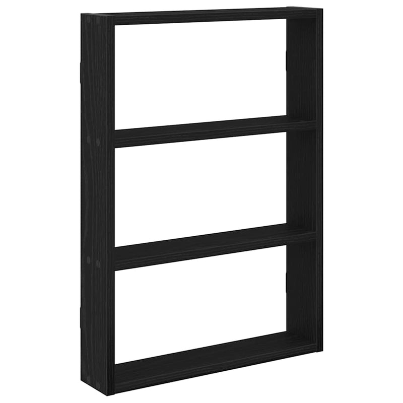 vidaXL fekete szerelt fa fali polc 43 x 9 x 60 cm