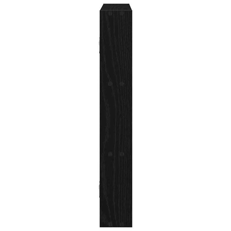 vidaXL fekete szerelt fa fali polc 43 x 9 x 60 cm