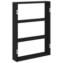 vidaXL fekete szerelt fa fali polc 43 x 9 x 60 cm