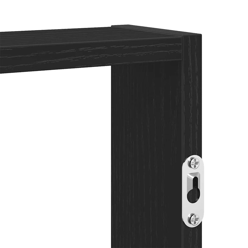 vidaXL fekete szerelt fa fali polc 43 x 9 x 60 cm
