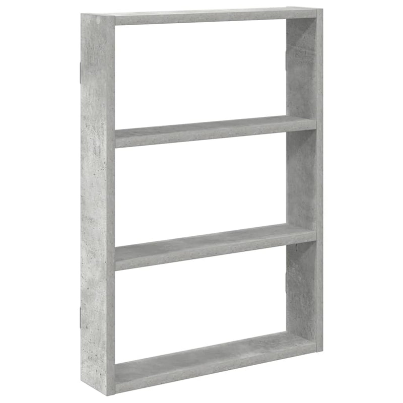 vidaXL betonszürke szerelt fa fali polc 43 x 9 x 60 cm