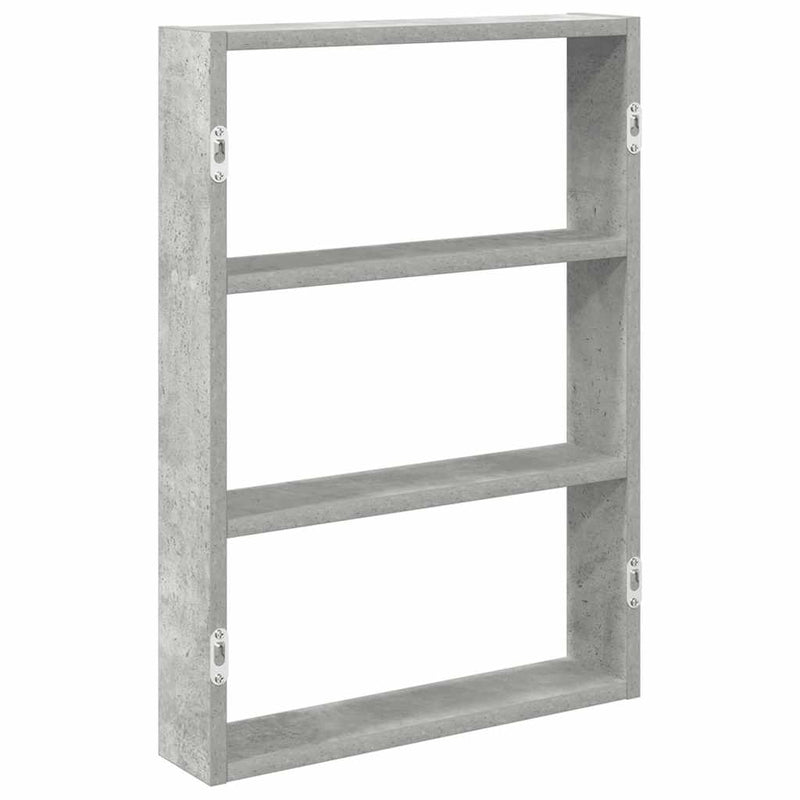vidaXL betonszürke szerelt fa fali polc 43 x 9 x 60 cm