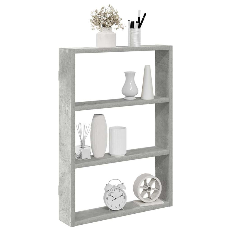 vidaXL betonszürke szerelt fa fali polc 43 x 9 x 60 cm