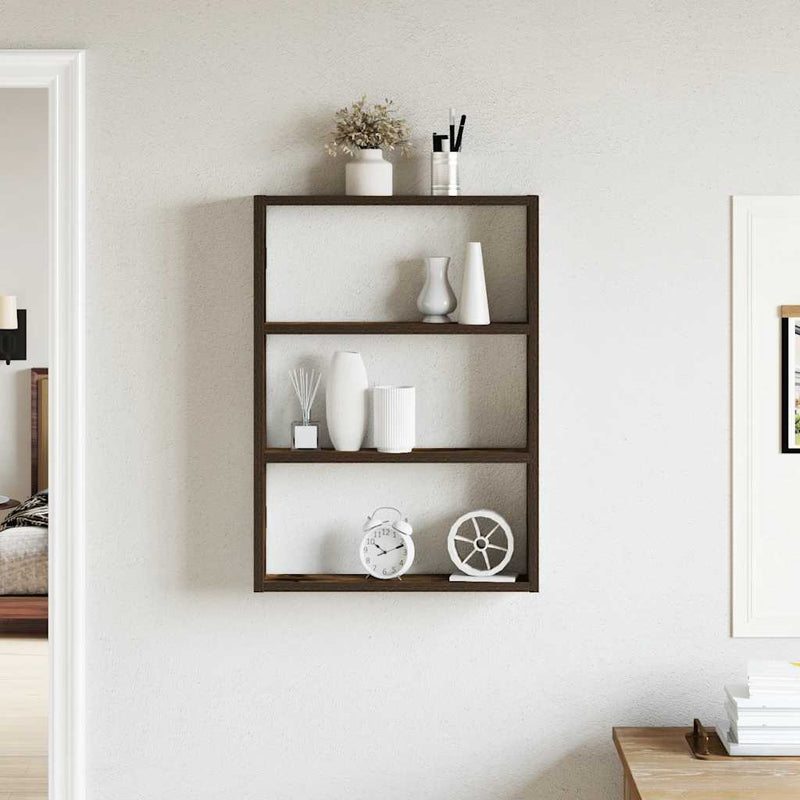 vidaXL füstös tölgy színű szerelt fa fali polc 43 x 9 x 60 cm