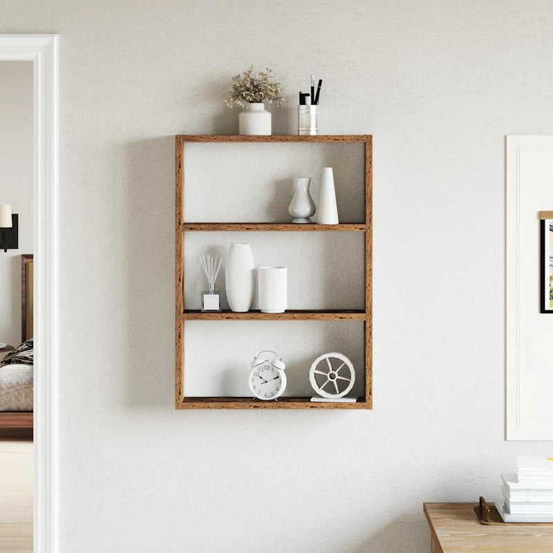 vidaXL antik fa színű szerelt fa fali polc 43 x 9 x 60 cm