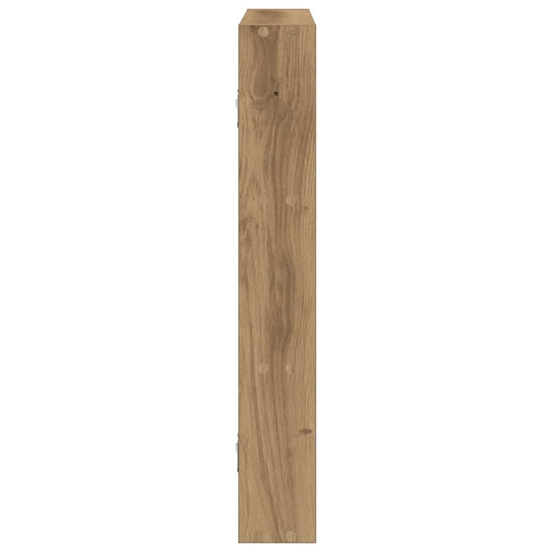 vidaXL kézműves tölgy színű szerelt fa fali polc 43 x 9 x 60 cm