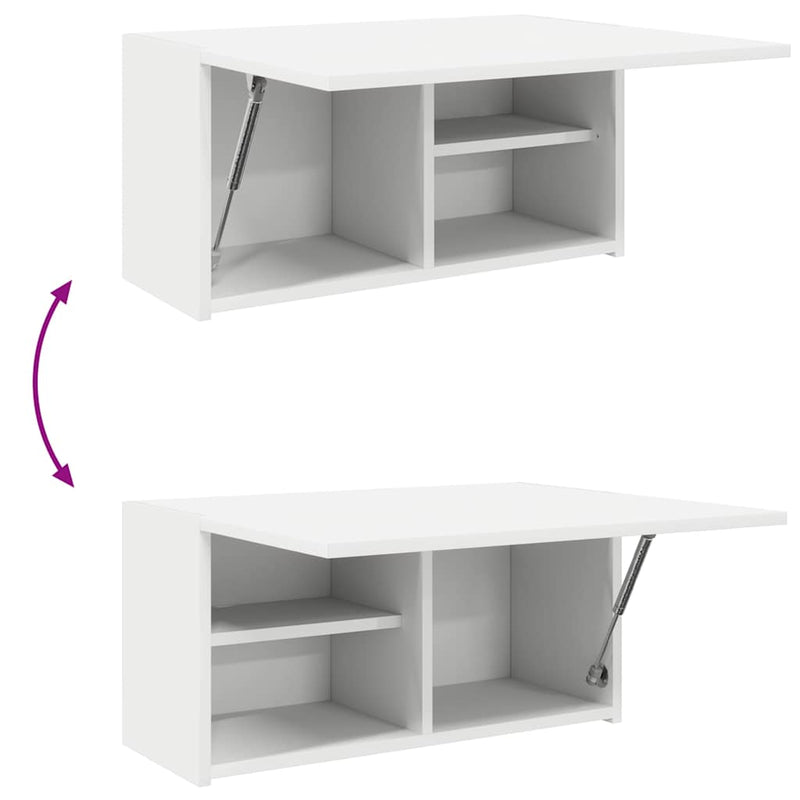 vidaXL fehér szerelt fa fali fürdőszobaszekrény 60x25x30 cm