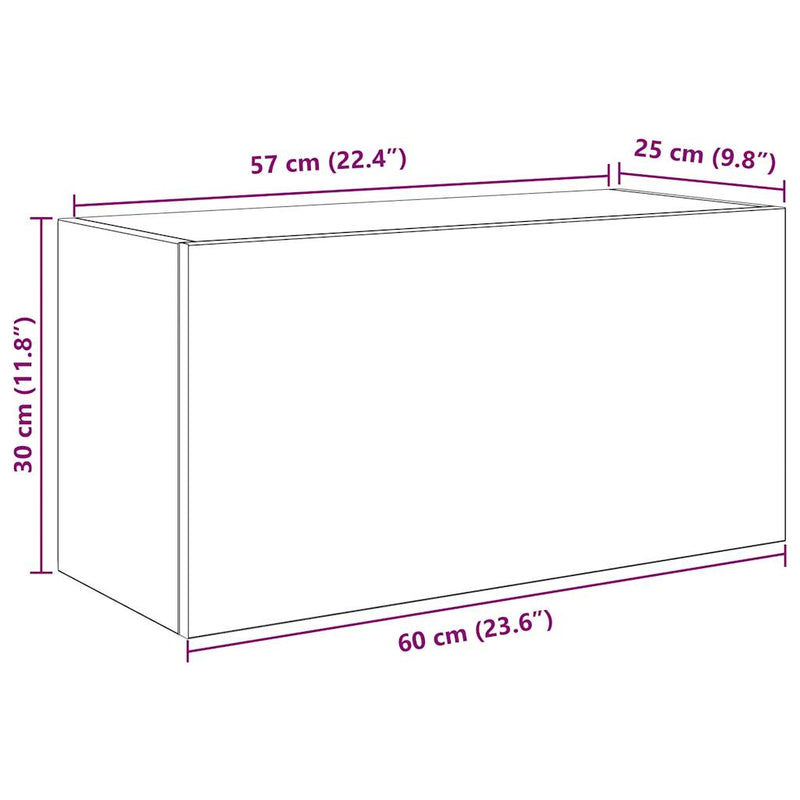 vidaXL füstös tölgyszínű szerelt fa fali fürdőszobaszekrény 60x25x30cm