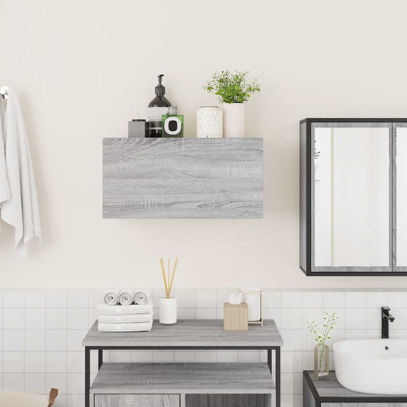 vidaXL szürke sonoma szerelt fa fali fürdőszobaszekrény 60x25x30 cm