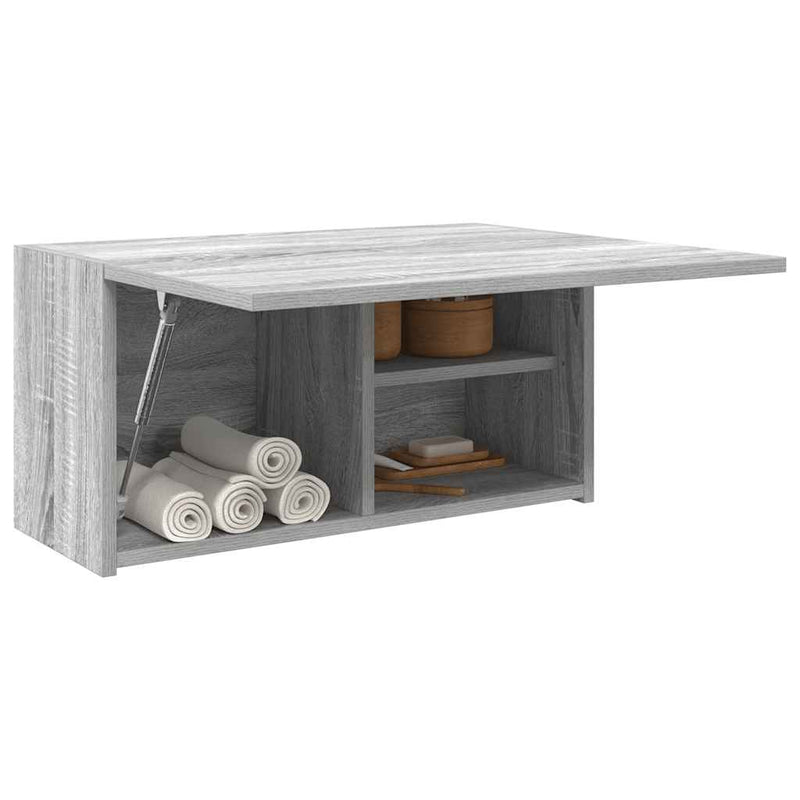 vidaXL szürke sonoma szerelt fa fali fürdőszobaszekrény 60x25x30 cm